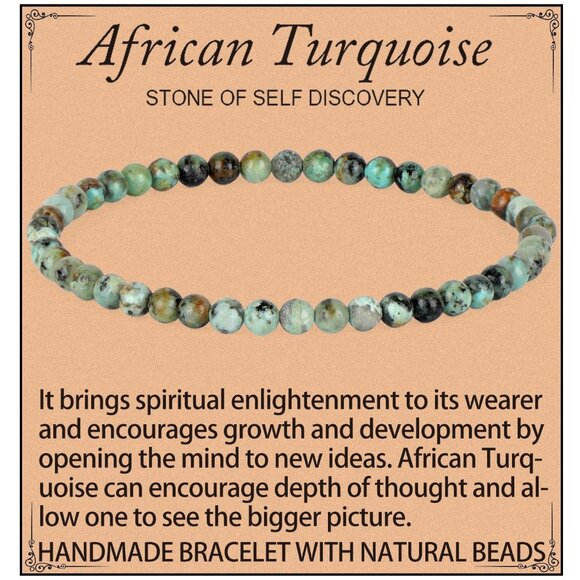 African Turquoise Bracelet - Discovery Bracelet for Women Men - Handmade Natural - Picture 1 of 6